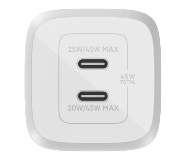 BELKIN Podwójna ładowarka ścienna USB-C GaN z PPS 45 W WCH011vfWH - 1082674 - zdjęcie 2
